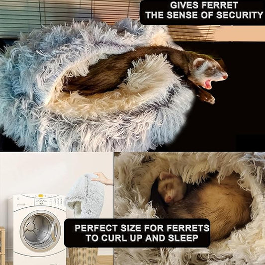 Ferret Bed Cave and Hideouts,Ferret Hideaway Bed Accessories for Cage Ferret Beds and Hideouts (Gray)