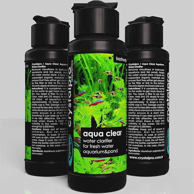 Crystalpro Water Clarifier 16.9 Oz - Aqua Clear Treats 2650 Gallons - Clear Cloudy Fish Tank Water - for Freshwater Aquariums and Fish Ponds -Fish Tank Cleaner- Use with Aquarium Filter