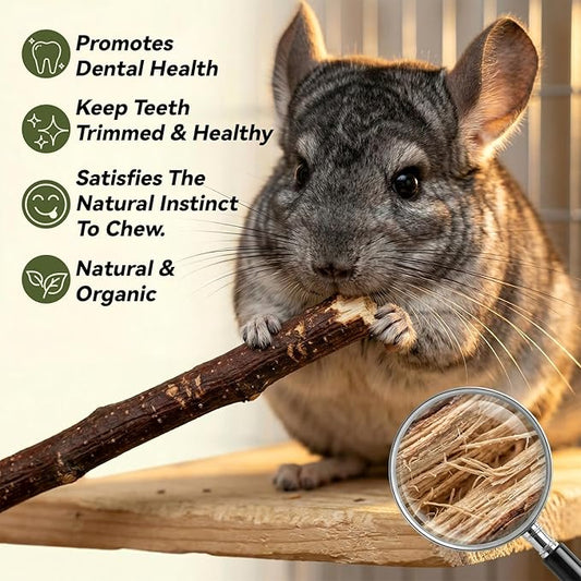 Sukh Natural Organic Apple Sticks - 340g Apple Sticks for Rabbits,Hamster Chew Stick for Hams Rabbit Bunny Gerbil Guinea Pig Squirrel Chinchilla,Small Animal Chew Sticks