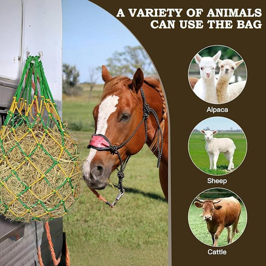 Hay Net for Horses,Slow Feed Hay Bag for Horses Goat Sheep,Hanging Hay Feeder Bag for Horses Stable Stall Paddock Rest Toy