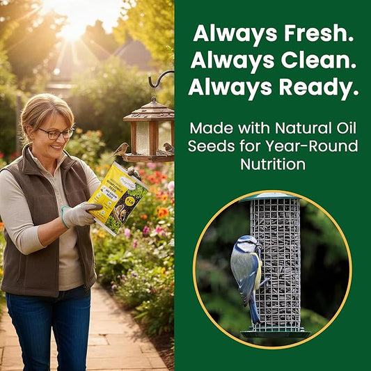 Happy Wings Black Oil Sunflower Seeds for Wild Birds 5 lbs- Combo Pack of 2 I No Grow Seed I High-Energy Bird Food Ideal for Finches, Sparrows, and More I All Year-Round Feeding.