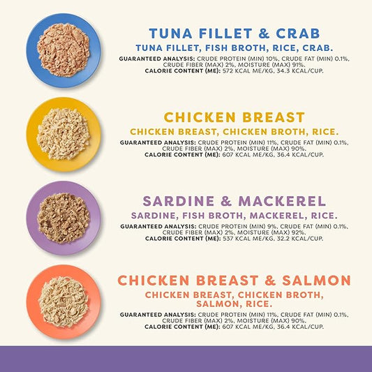 Applaws Natural Wet Cat Food in Broth, Limited and Natural Ingredients, High Protein with No Artificial Additives, Variety Selection Broth (16 x 2.12 oz Easy-Open Cups)