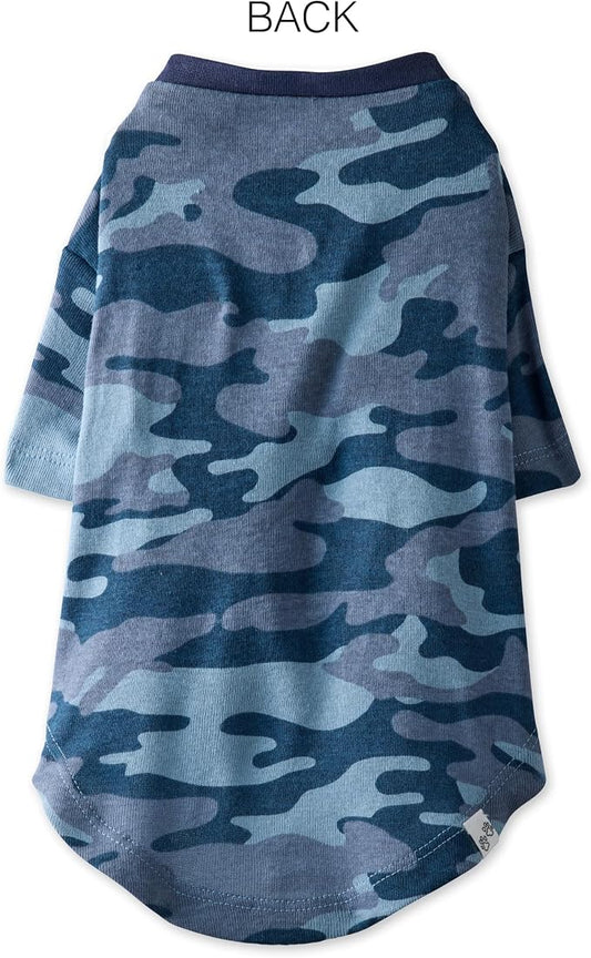 Pet Passion Toby 3-Pack 100% Organic Cotton Dog Short Sleeve T-Shirt Pet Tees for All Breeds, Navy Camo, Large (40-60 lbs)