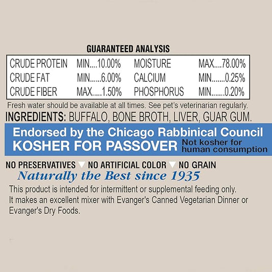 Evanger's Super Premium 100% Buffalo for Dogs, Case of 24