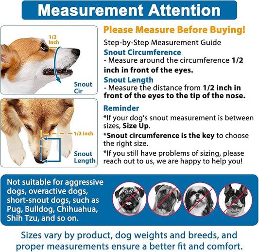 LUCKYPAW Dog Muzzle, Mesh Muzzle for Large Medium Dogs, Soft Mouth Cover to Prevent Biting Chewing, Drinkable Breathable Adjustable Puppy Mouth Guard(XL, Blue)