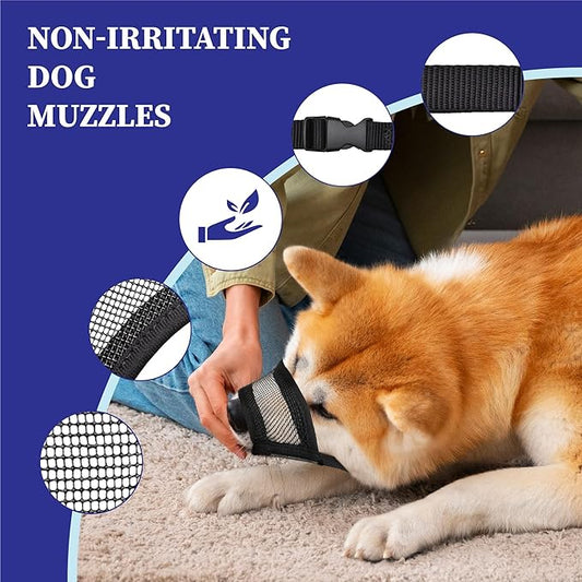 Evollax Muzzle for Small Dog - Soft Air Mesh XS Dog Muzzle for Small Dogs | Perfect for Barking and Biting Prevention | Puppy Mussels for Grooming Allows Panting & Drinking