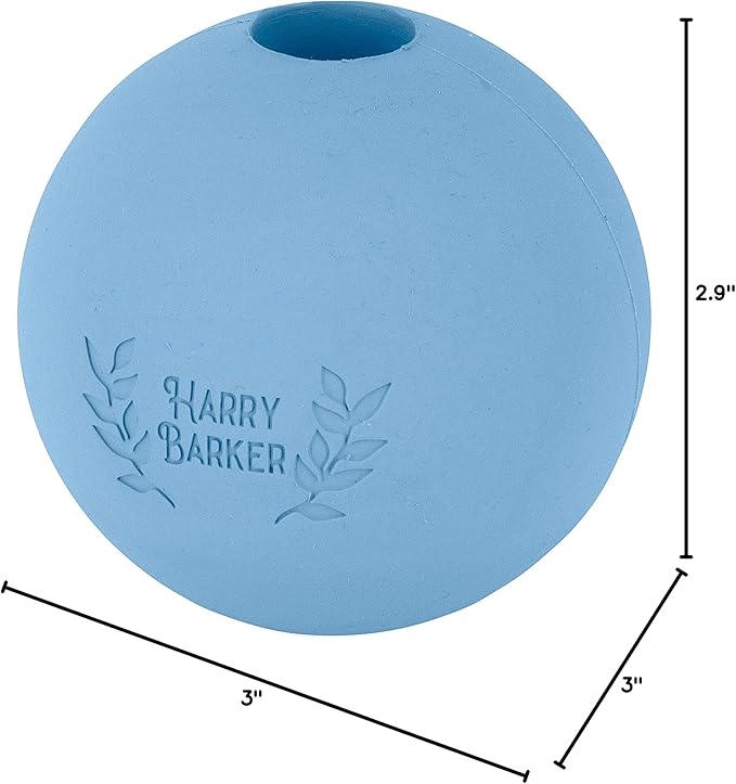 Harry Barker Natural Rubber Dog Fetch Balls, Durable High-Bounce Interactive Toy with Safety Air Vent, Treat-Stuffable Rubber Balls for Dogs, 3 Inch, 4-Pack
