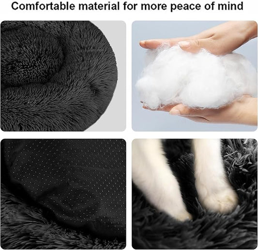 Nisrada Cat Beds for Indoor Cats,15.7 Inch Small Cats Beds, Washable-Round Pet Bed for Puppy and Kitten with Slip-Resistant Bottom