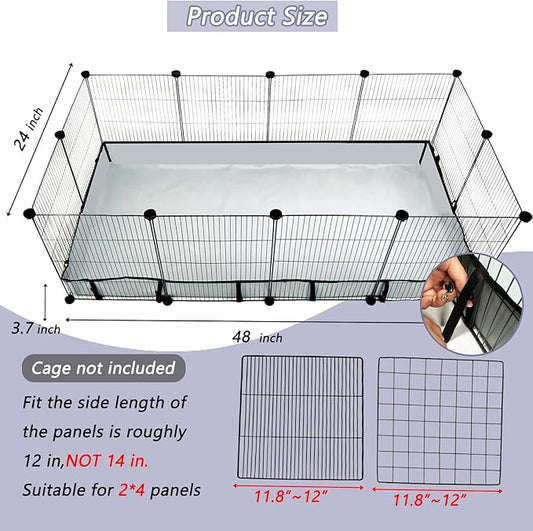DZWLKJ Guinea Pig Cage Liner Tarp Bottom Waterproof and Washable Base Also for Rabbits, Bunny, Chinchesillas, Hedgehog, Ferrets and Other Small Animals(24x48 inches)