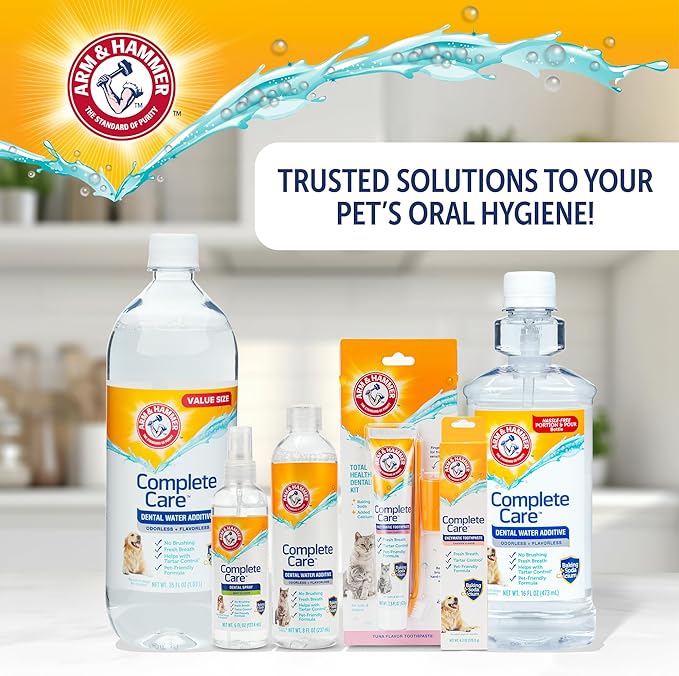 Arm & Hammer Complete Care Puppy Dental Kit, Enzymatic Toothpaste with Baking Soda and Calcium for Dogs, Peanut Butter Flavor, Toothbrush and Microfiber Brush Included, Fluoride-Free, 2.5 Oz