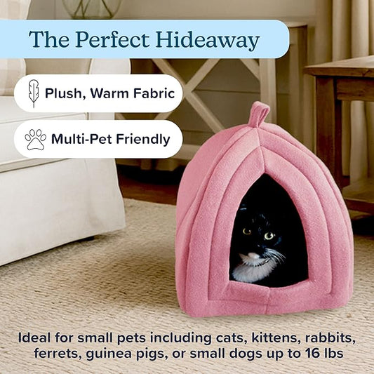 Cat House - Indoor Cat Bed with Removable Foam Cushion - Pet Tent for Kittens, Rabbits, Guinea Pigs, and Other Small Animals by PETMAKER