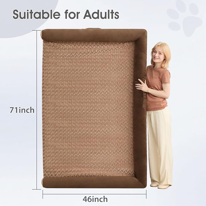 BFPETHOME Orthopedic Washable Dog Beds Large Sized Senior Dog for Comfy Sleeping with Removable Cover, Waterproof Big Soft Pet Couch Bed for Dogs Relax