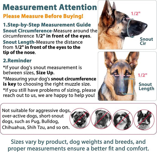 LUCKYPAW Dog Muzzle, Mesh Dog Muzzle for Large Medium Small Dogs, Soft Mouth Guard for Biting Chewing, Breathable Mouth Cover with Adjustable Strap for Training (Brown, S(Snout:7.75"-8.75"))
