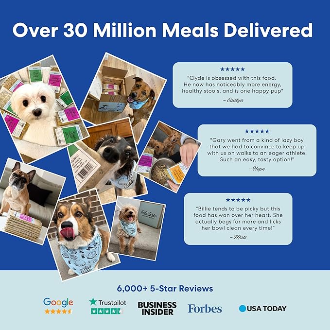 The Pets Table Human-Grade Beef Stew Fresh Dog Food, Dog Food Topper or Complete Meal, 6 Count of 32-oz Pouches, 11.8lbs