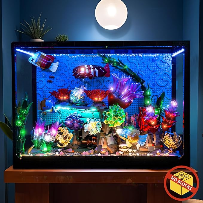 BrickBling LED Light Compatible with Lego Tropical Aquarium 10366, Decoration Lamp Compatible with Lego Tropical Fish Tank- Excluding Model (Classic Version Light)
