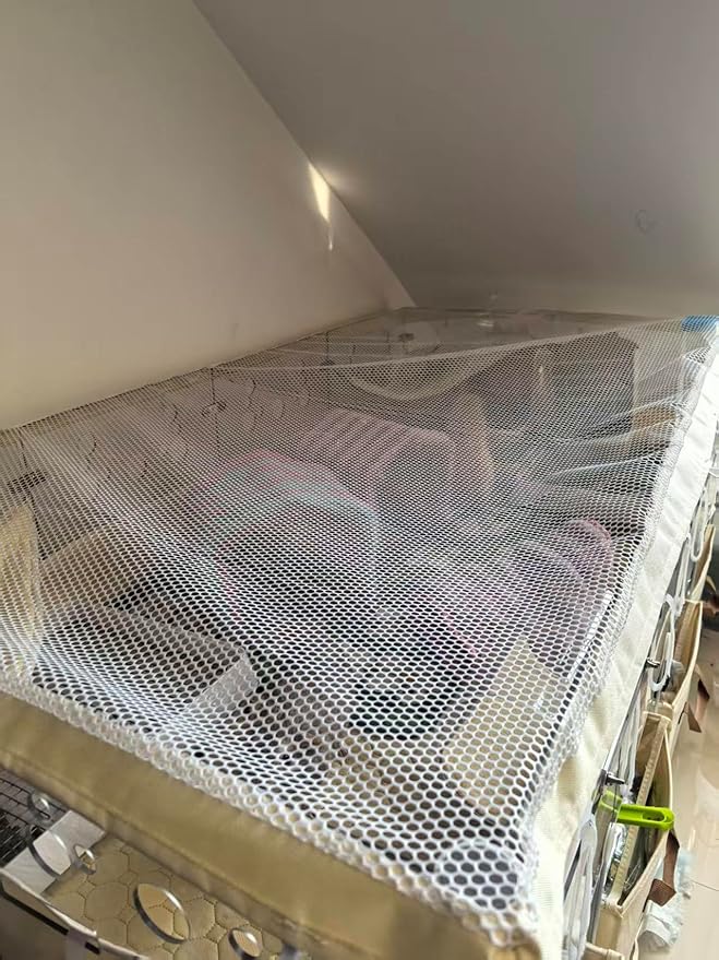 Cage Cover, Ventilated Mesh Top for C&C Midwest Guinea Pig Cage, Breathable & Escape-Proof Small Animal Enclosure Lid with Secure Clips for Rabbits(Not Include cage) (42in x 28in Cage Cover)