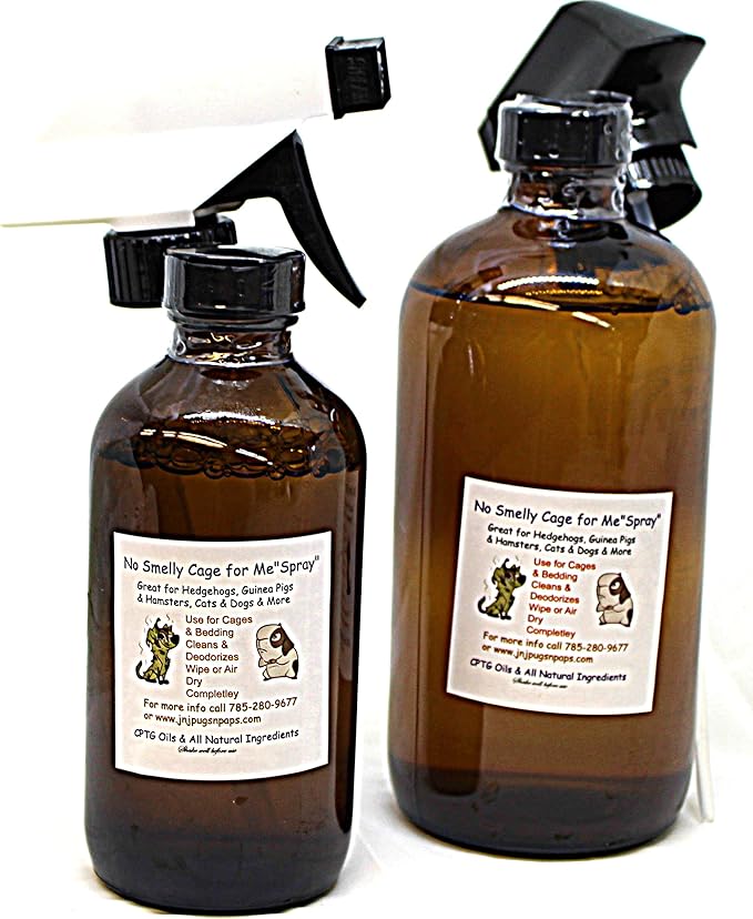 No Smelly Cage for Me Cage Cleanser & Deodorizer for Guinea Pigs, Hedgehogs, Hamsters, Rats, Mice, Cats, Dogs, and Reptiles - Natural CPTG Oils - Citrus Smell - Xtra Large 30 oz