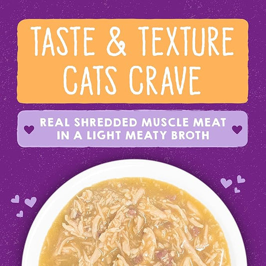 Stella & Chewy's Carnivore Cravings Savory Shreds - Wet Cat Food - High-Moisture Formula with Premium Cage-Free Chicken & Grass-Fed Beef - Perfect for Picky Eaters - 2.8 oz, 24 Count