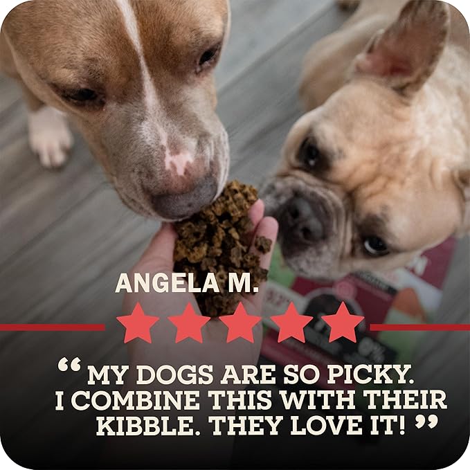 Redbarn Powerfood Air Dried Dog Food - 95% Beef & Beef Organs - High Protein Grain-Free Non-GMO Premium Dry Full Feed or Topper Made in USA with Omega 3 Salmon Oil Flaxseed - 2lb