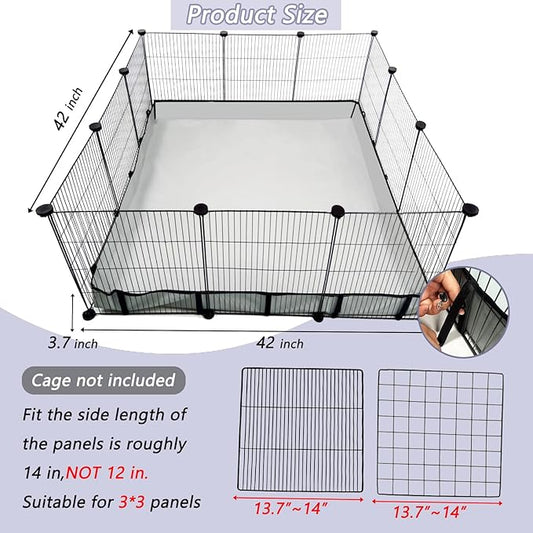 Guinea Pig Cage Liner Tarp Bottom Waterproof and Washable Base Also for Rabbits, Bunny, Chinchesillas, Hedgehog, Ferrets and Other Small Animals(42x42 inches)