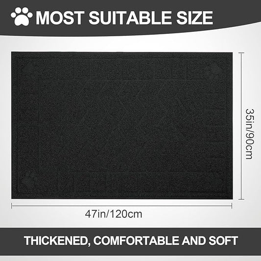 Cat Litter Mat, Litter Trapping Mat Soft on Kitty Paws, 47" x 35" Kitten Litter Box Mat for Cleaner Floors, Waterproof, Easy Clean, Durable XL Large Size Cat Litter Pad for Kitten.