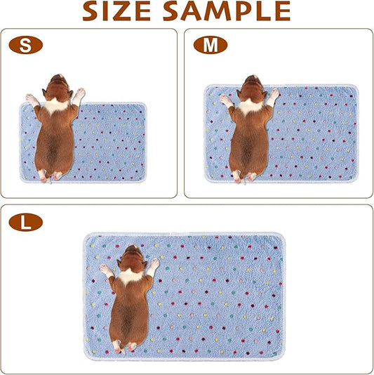 1 Pack 3 Blankets Fluffy Premium Fleece Soft Pet Blanket Flannel Throw for Cat Dog Puppy (Large 41x31'', Dot-White/Pink/Blue)