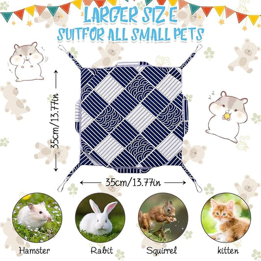 3 Tier Guinea Pig Cage Accessories,Ferret Rat Hammock, 13.7x13.7 Inches,Pet Cage Hanging Bunkbed Hammock for Small Animals, Guinea Pig, Ferret, Squirrel, Chinchilla, Rat,Parrot