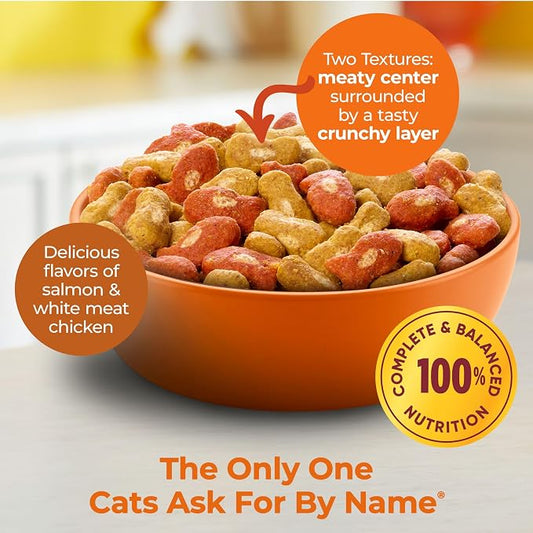 Meow Mix Tender Centers Salmon & White Meat Chicken Flavors, Dry Cat Food, 14.2 lb. Bag
