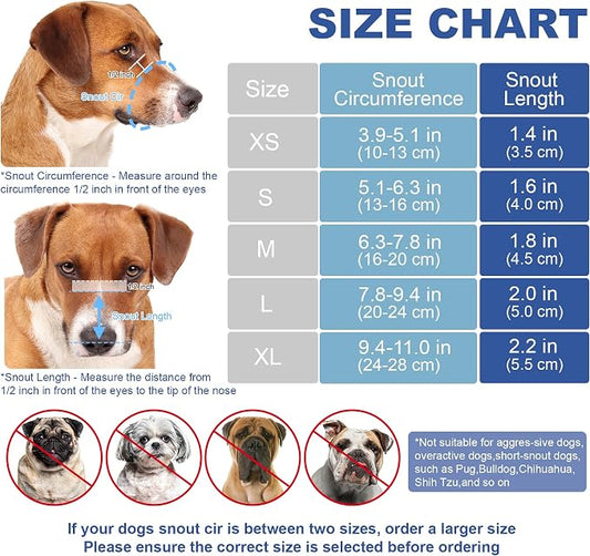 Soft Dog Muzzles for Small Medium Large Dogs, Mesh Soft Mouth Guard for Chewing and Barking Prevention, Adjustable Hook and Loop Loop with Reflective Strap for Grooming, Vet Visits & Walks (Black, XS)