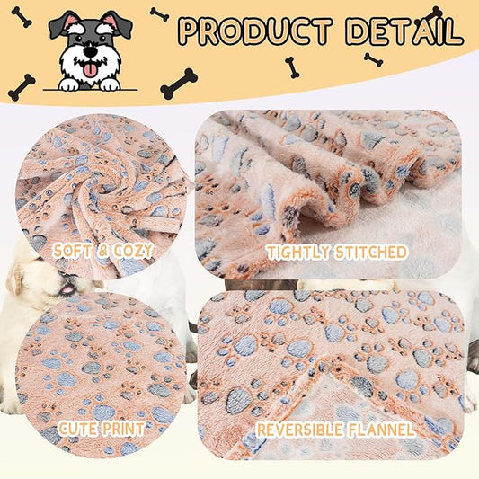Rezutan 1 Pack 3 Blankets for Dogs, Dog Blanket for Small Pet Cat, Premium Soft Fluffy Suitable for Dog Kennels & Beds, Gifts Puppy Blanket Essentials, 30x20inch, Brown