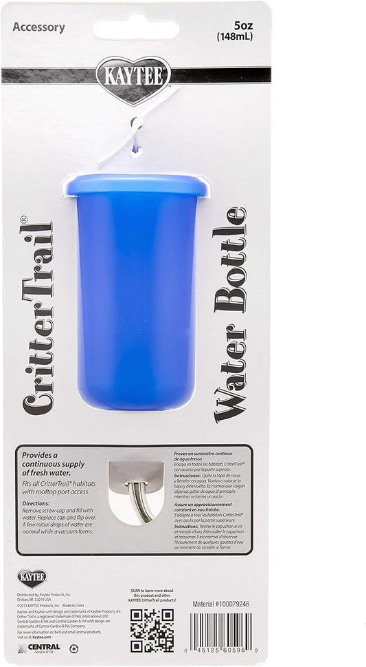 Kaytee CritterTrail Water Bottle for Pet Hamsters, Mice and Gerbils, 5 oz,Blue (Pack of 2)