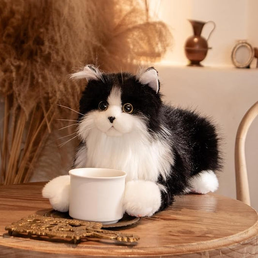Chongker Stuffed Animals Handmade Realistic Cat Plush Toy Companion for Elderly Adults Women Kids Cat Lover Surprise Gifts for Anniversary Birthday