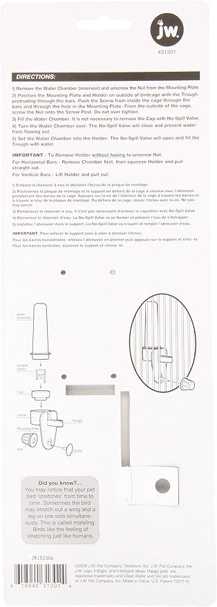 JW Clean Water Silo Bird Waterer (Pack of 2)