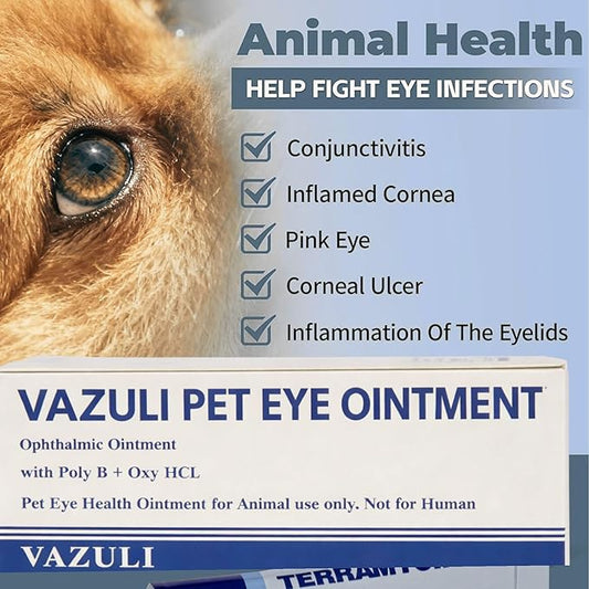 VAZULI Pet Eye Cream for Dogs, Cats, Cattle, Sheep, Horses, Birds and Puppies, Kittens - 1 Pack
