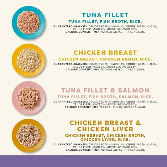 Applaws Natural Wet Cat Food in Broth, Limited and Natural Ingredients, High Protein with No Artificial Additives, Fish and Chicken Variety Selection in Broth Cans (20 x 5.5 oz Cans)