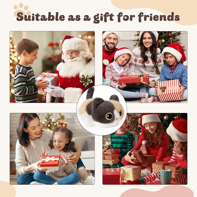 YOUBLEK Weighted Stuffed Animals Calico Cat - 1.9 lb Calico Cat Plush Toy, Cute cat Stuffed Animal Cuddle Plushies Gift for Kids & Adults