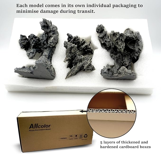 Allcolor Fish Tank Decor Rocks.Aquarium Decoration Model.Easy Superior Aquascape (Elf Island)
