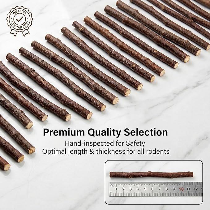 Sukh Natural Organic Apple Sticks - 340g Apple Sticks for Rabbits,Hamster Chew Stick for Hams Rabbit Bunny Gerbil Guinea Pig Squirrel Chinchilla,Small Animal Chew Sticks