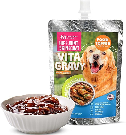 VitaGravy Dog Food Topper for Dry Dog Food Wet Dog Food in Herb Roasted Chicken Delicious Flavour. Dogs Love Rich Gravy Texture than Bone Broth for Dogs. Farmers Dog Food toppers, Pet Food, 3.5oz, 3Pk