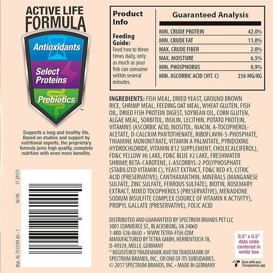 Tetra Goldfish Flakes, Nutritionally Balanced Diet for Aquarium Fish, Vitamin C Enriched Flakes, 7.06 oz (Pack of 2)