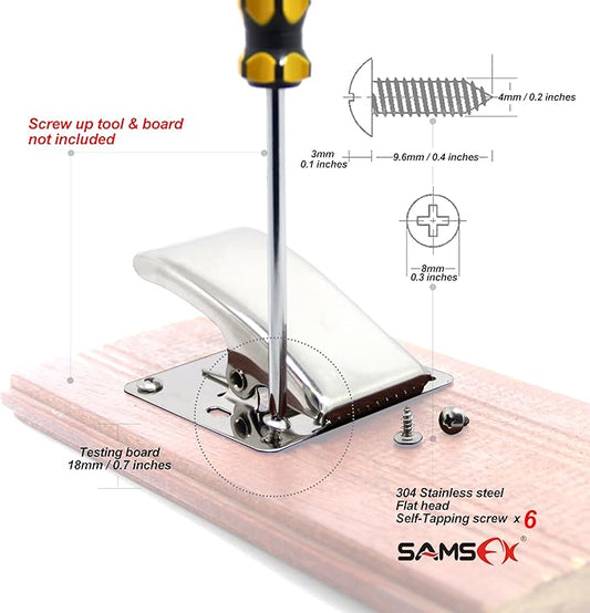SAMSFX Fish Cleaning Board Tools Fillet Clamp w/Screws Deep-Jaw Fish Tail Clip Board for Scaling Table Bait (Fish Clamp)