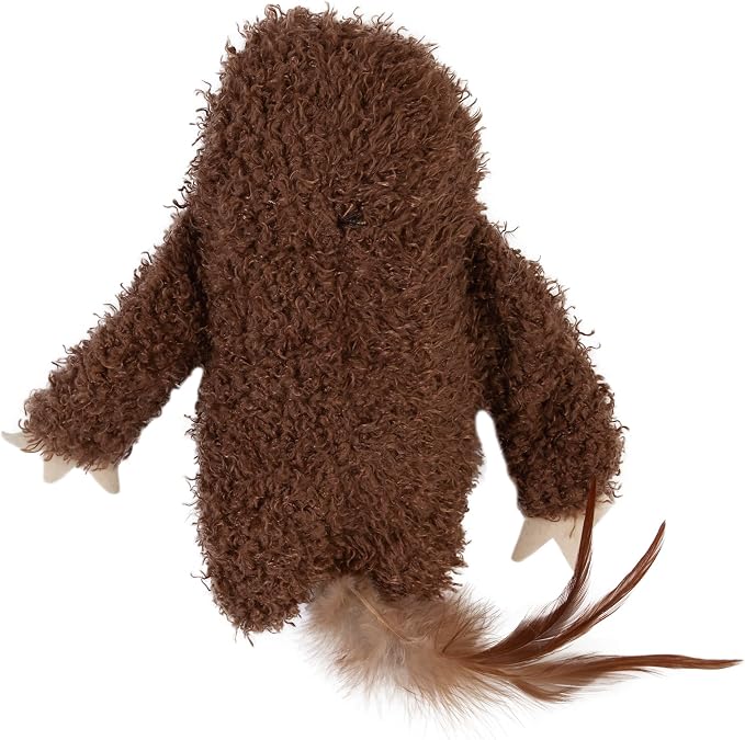 Mad Cat Sloth Kicker Crinkle Cat Toy with Catnip and Silvervine, in Brown | Rustling texture sparks energetic wrestling and playful sessions for felines, single piece made for solo fun time at home