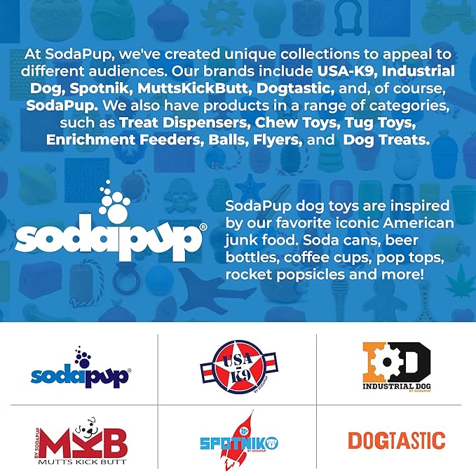 SodaPup Can Pull Tab – Durable & Interactive Dog Tug Toy Made in USA from Non-Toxic, Pet Safe, Food Safe Natural Rubber Material for Bonding & Play Time, Mental & Physical Exercise, Training, & More