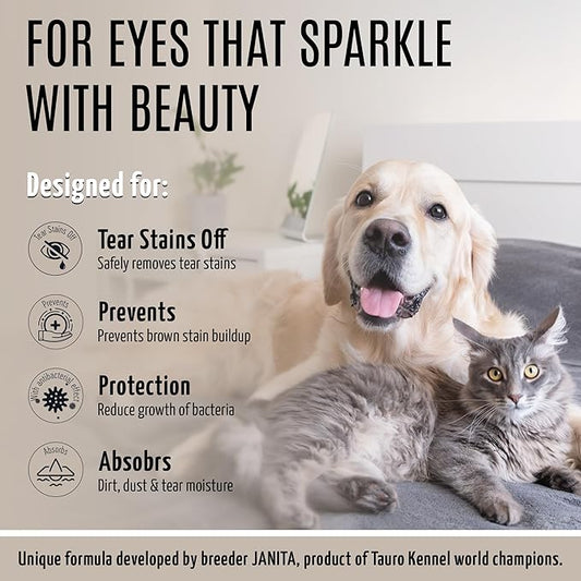 Tauro Pro Line Clay Tear Stain Remover for Dogs - Shield Mask for Eyes, Ears, Mouth, Gentle Grooming Product for Dogs, Puppy & Cat (Stainless Look - 1.69 Fl Oz)