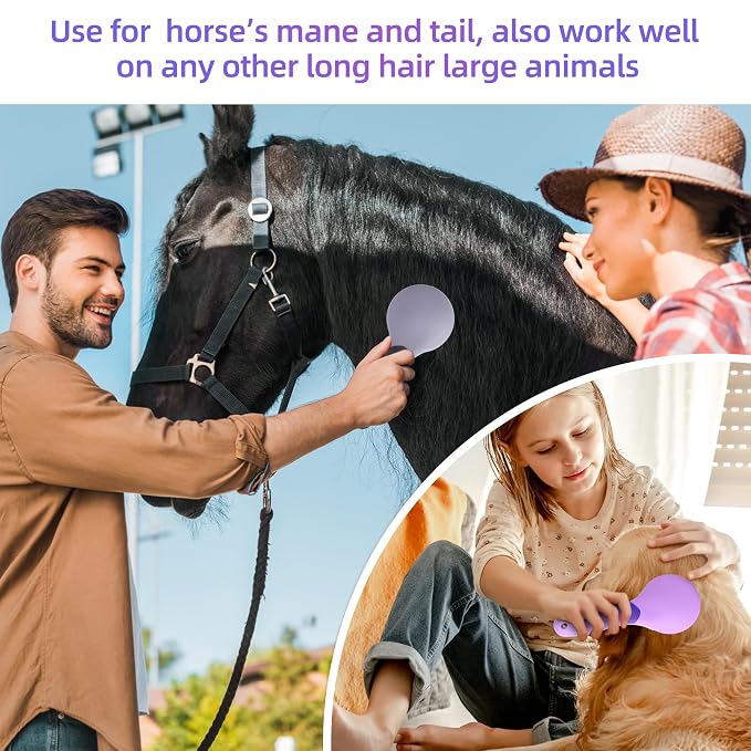 Equine Mane & Tail Combs Horse Brush Shedding Brush Grooming Tool for Horse (Gray)