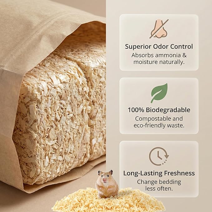 Hamster Bedding - Guinea Pig Bedding Rabbit pet Bedding Guinea Pig Rabbit Litter Snake Enclosure Horse Bedding pellets Bunny Pig Hedgehog Chicken coop Reptile Animal Bedding (1.1, Pounds)
