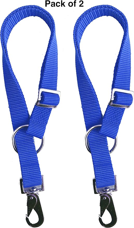 Majestic Ally Pack of 2 Horse Water Bucket Strap Hangers - Adjustable 18” to 30” length – for Indoor or Outdoor Use