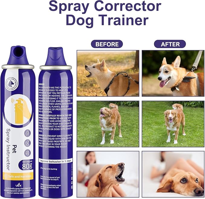 Dog Corrector Spray, 80ml 1 Pack Dog Trainer Spray to Dogs from Stopping Unwanted Behaviors Pet Trainer Spray, Barking, Jumping, Stealing Food, Safe, Humane & Effective