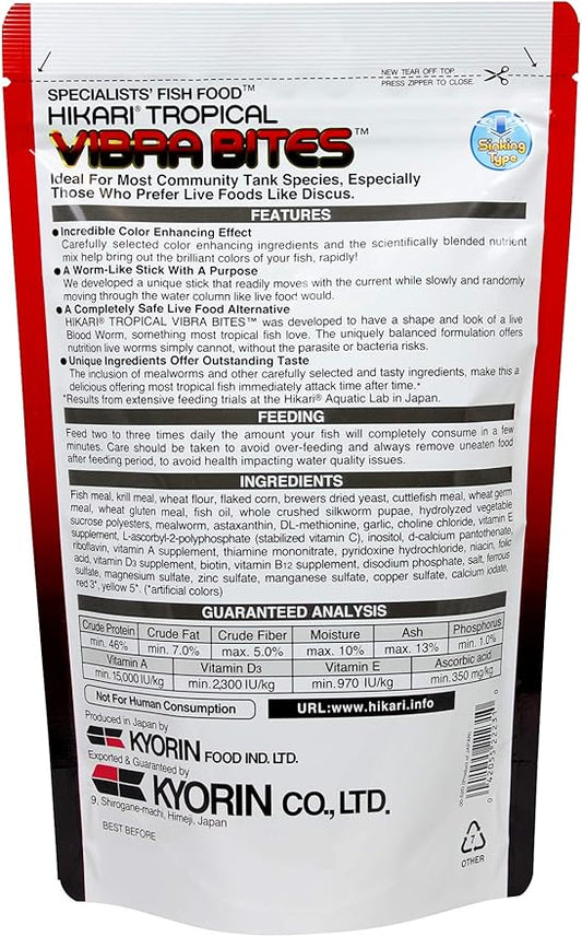 Hikari HK22206 1.23 oz Vibra Bites Tropical Fish Food