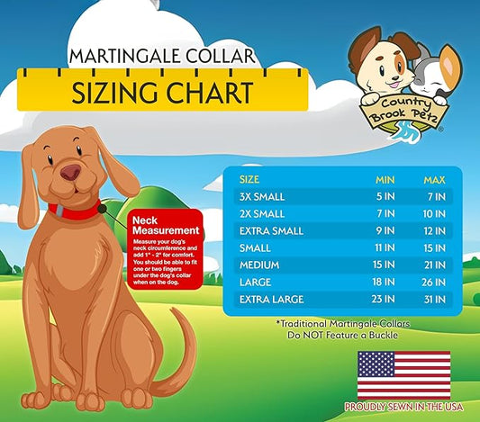 Country Brook Petz - Martingale Dog Collar - Heavy-Duty Training Collar with No Buckle - Service Dog Collar for All Pups - 20 Vibrant Colors (Charcoal, 5/8 Inch, Extra Small)
